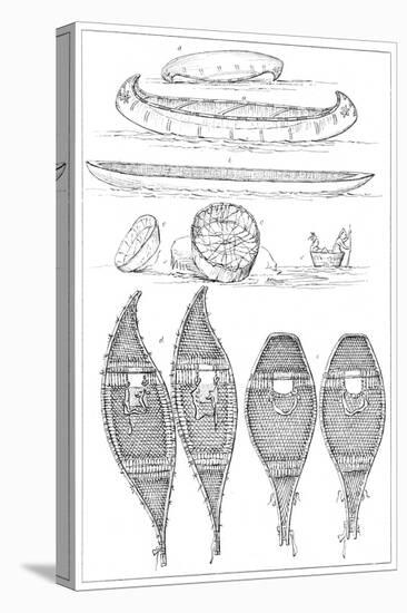 Sioux Canoes and Chippewa Snowshoes, 1841-Myers and Co-Stretched Canvas