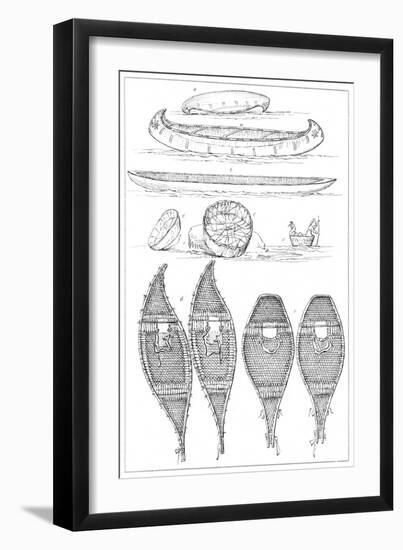 Sioux Canoes and Chippewa Snowshoes, 1841-Myers and Co-Framed Giclee Print