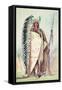 Sioux Chief, "The Black Rock", 19th Century-George Catlin-Framed Stretched Canvas