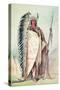 Sioux Chief, "The Black Rock", 19th Century-George Catlin-Stretched Canvas