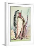 Sioux Chief, "The Black Rock", 19th Century-George Catlin-Framed Giclee Print