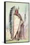 Sioux Chief, "The Black Rock", 19th Century-George Catlin-Framed Stretched Canvas