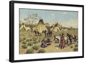 Sioux Encampment, Porcupine, 1910-John Hauser-Framed Giclee Print