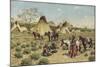 Sioux Encampment, Porcupine, 1910-John Hauser-Mounted Giclee Print