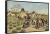 Sioux Encampment, Porcupine, 1910-John Hauser-Framed Stretched Canvas
