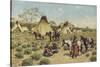 Sioux Encampment, Porcupine, 1910-John Hauser-Stretched Canvas