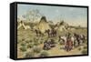 Sioux Encampment, Porcupine, 1910-John Hauser-Framed Stretched Canvas