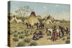 Sioux Encampment, Porcupine, 1910-John Hauser-Stretched Canvas