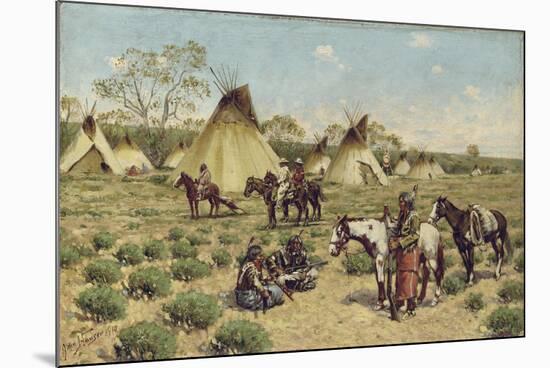 Sioux Encampment, Porcupine, 1910-John Hauser-Mounted Giclee Print