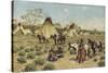 Sioux Encampment, Porcupine, 1910-John Hauser-Stretched Canvas