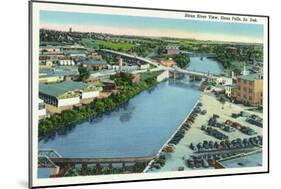 Sioux Falls, South Dakota, Aerial View of the Sioux River-Lantern Press-Mounted Art Print