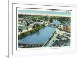 Sioux Falls, South Dakota, Aerial View of the Sioux River-Lantern Press-Framed Premium Giclee Print