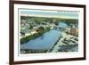 Sioux Falls, South Dakota, Aerial View of the Sioux River-Lantern Press-Framed Premium Giclee Print