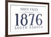 Sioux Falls, South Dakota - Established Date (Blue)-Lantern Press-Framed Art Print