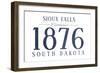 Sioux Falls, South Dakota - Established Date (Blue)-Lantern Press-Framed Art Print