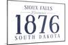 Sioux Falls, South Dakota - Established Date (Blue)-Lantern Press-Mounted Art Print