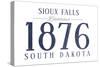 Sioux Falls, South Dakota - Established Date (Blue)-Lantern Press-Stretched Canvas