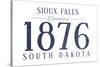 Sioux Falls, South Dakota - Established Date (Blue)-Lantern Press-Stretched Canvas