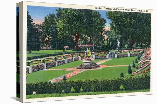 Sioux Falls, South Dakota, McKennan Park View of the Sunken Gardens-Lantern Press-Stretched Canvas