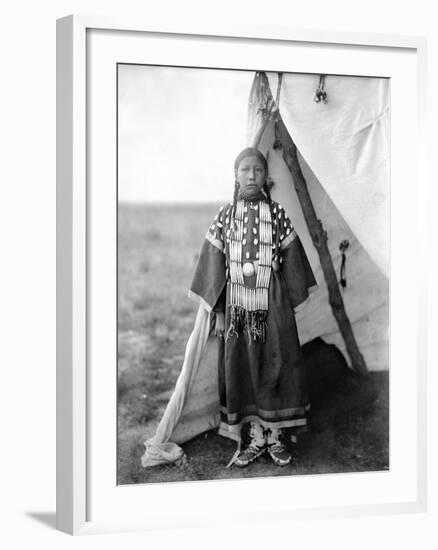 Sioux Girl, C1905-Edward S^ Curtis-Framed Photographic Print