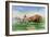 Sioux Hunting Buffalo on Decorated Pony-null-Framed Giclee Print