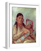 Sioux Mother and Baby, c.1830-George Catlin-Framed Giclee Print