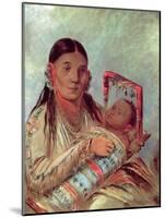Sioux Mother and Baby, c.1830-George Catlin-Mounted Giclee Print