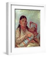 Sioux Mother and Baby, c.1830-George Catlin-Framed Giclee Print