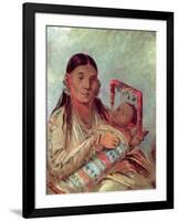 Sioux Mother and Baby, c.1830-George Catlin-Framed Giclee Print