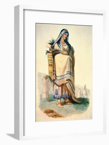 Sioux Mother with Baby in a Cradleboard-George Catlin-Framed Giclee Print