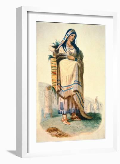 Sioux Mother with Baby in a Cradleboard-George Catlin-Framed Giclee Print