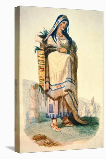 Sioux Mother with Baby in a Cradleboard-George Catlin-Stretched Canvas