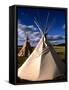 Sioux Teepee at Sunset, Prairie near Mount Rushmore, South Dakota, USA-Bill Bachmann-Framed Stretched Canvas