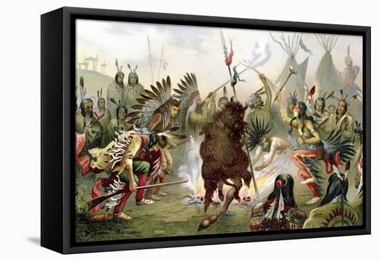 Sioux War Dance, 1888-null-Framed Stretched Canvas