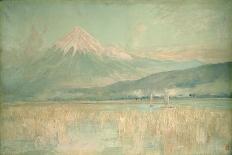 Dawn on the Sacred Mountain, the Fuji Sun Half Hidden in the Clouds, 1889-Sir Alfred East-Giclee Print