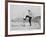 Sir Arthur Conan Doyle Demonstrating a Novice Turning Whilst Skiing in the Alps-null-Framed Photographic Print