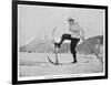 Sir Arthur Conan Doyle Demonstrating a Novice Turning Whilst Skiing in the Alps-null-Framed Photographic Print