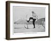 Sir Arthur Conan Doyle Demonstrating a Novice Turning Whilst Skiing in the Alps-null-Framed Premium Photographic Print