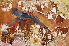 Reproduction of Fresco of Saffron Gatherer, Taken from Palace of Minos at Knossos, London-Sir Arthur Evans-Stretched Canvas