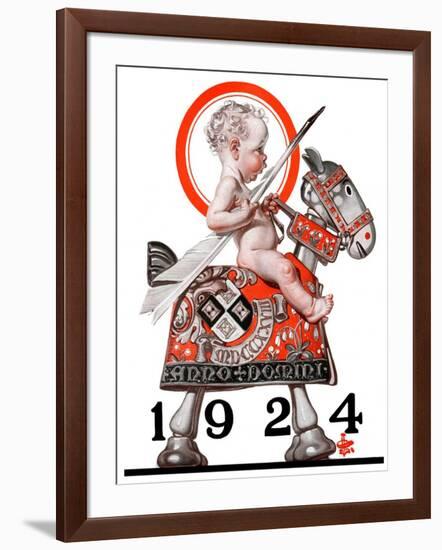 "Sir Baby New Year,"December 29, 1923-Joseph Christian Leyendecker-Framed Giclee Print