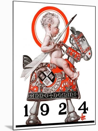 "Sir Baby New Year,"December 29, 1923-Joseph Christian Leyendecker-Mounted Giclee Print