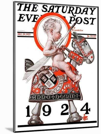 "Sir Baby New Year," Saturday Evening Post Cover, December 29, 1923-Joseph Christian Leyendecker-Mounted Giclee Print