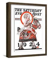 "Sir Baby New Year," Saturday Evening Post Cover, December 29, 1923-Joseph Christian Leyendecker-Framed Giclee Print