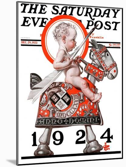 "Sir Baby New Year," Saturday Evening Post Cover, December 29, 1923-Joseph Christian Leyendecker-Mounted Giclee Print