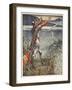 Sir Bedivere casts sword Excalibur into the Lake, from 'Stories of Knights of Round Table'-Walter Crane-Framed Giclee Print