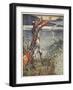 Sir Bedivere casts sword Excalibur into the Lake, from 'Stories of Knights of Round Table'-Walter Crane-Framed Giclee Print