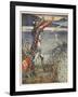 Sir Bedivere casts sword Excalibur into the Lake, from 'Stories of Knights of Round Table'-Walter Crane-Framed Giclee Print