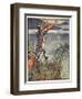 Sir Bedivere casts sword Excalibur into the Lake, from 'Stories of Knights of Round Table'-Walter Crane-Framed Giclee Print