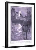 Sir Bedivere Put King Arthur Gently into the Barge-William Henry Margetson-Framed Giclee Print