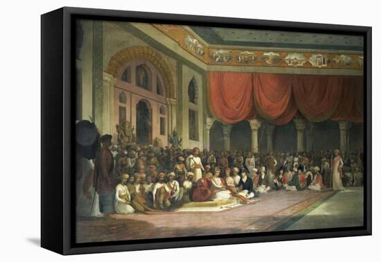 Sir Charles Warre Malet,British Resident at Court of Poona, in 1790 Concluding a Treaty in Durbar-Thomas Daniell-Framed Stretched Canvas